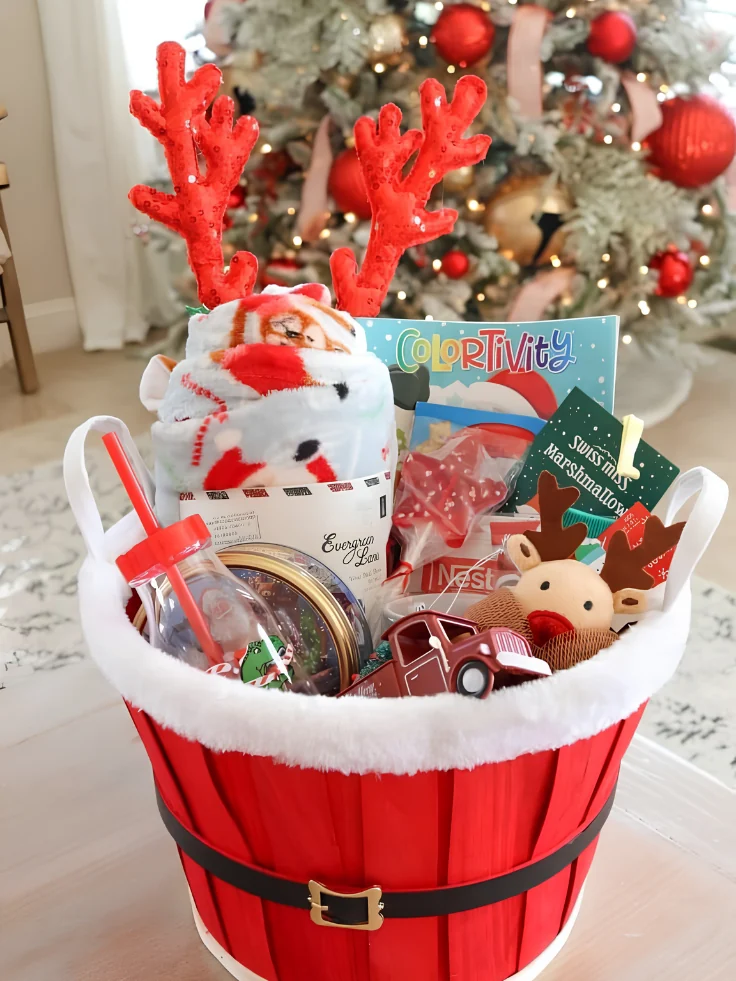 Santa Barrel Kids Basket