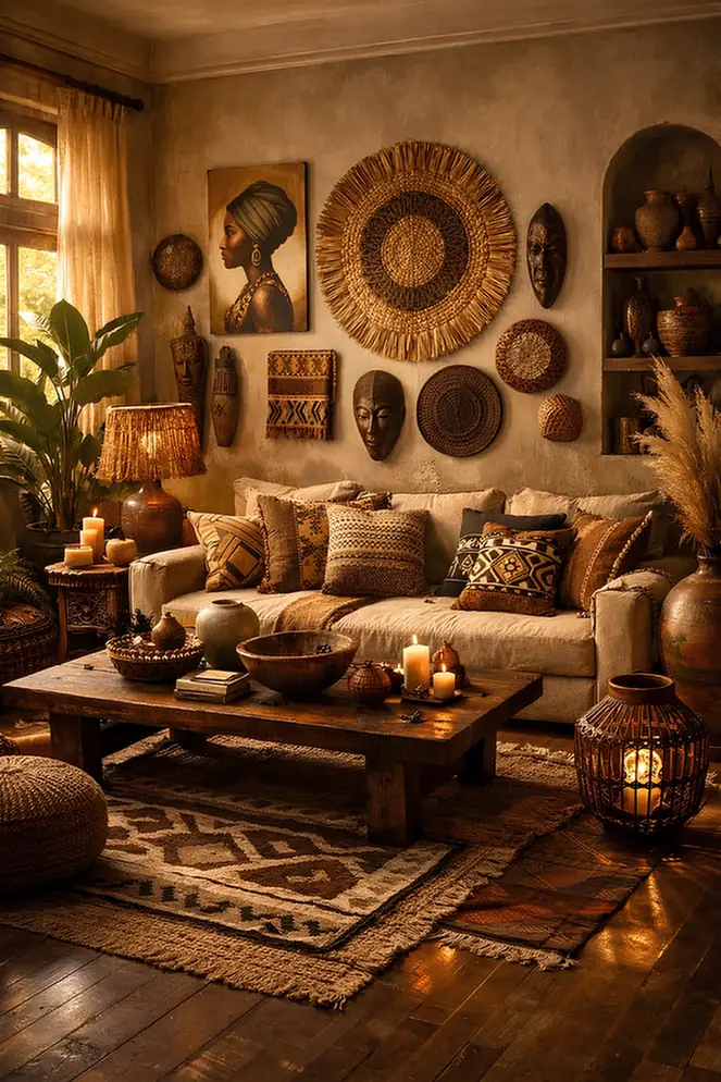 Sculptural Baskets Fill An Earthy Alcove