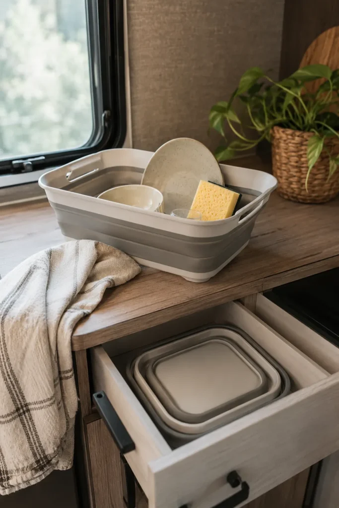 Silicone Fold-Flat Sink Caddy