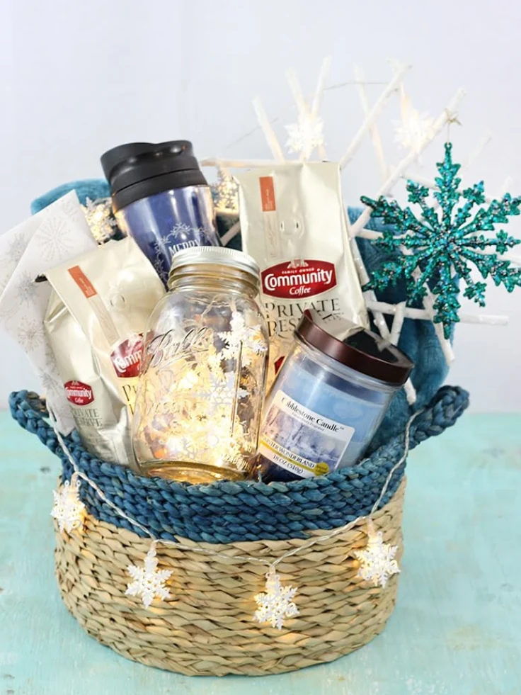 Snow Blue Coffee Lover Basket