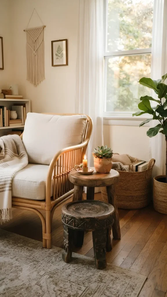 Stack Carved Stools As Tables