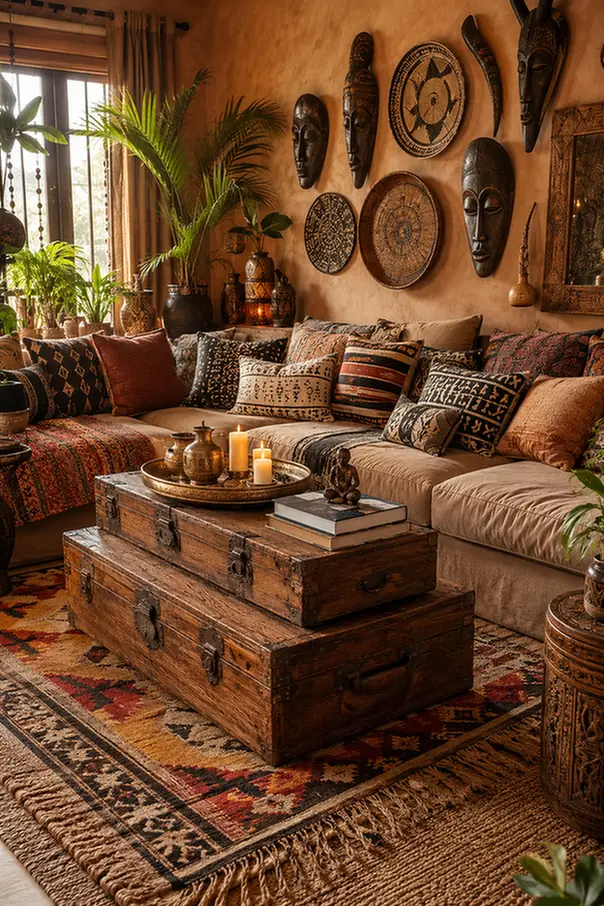 Stack Vintage Trunks as a Coffee Table