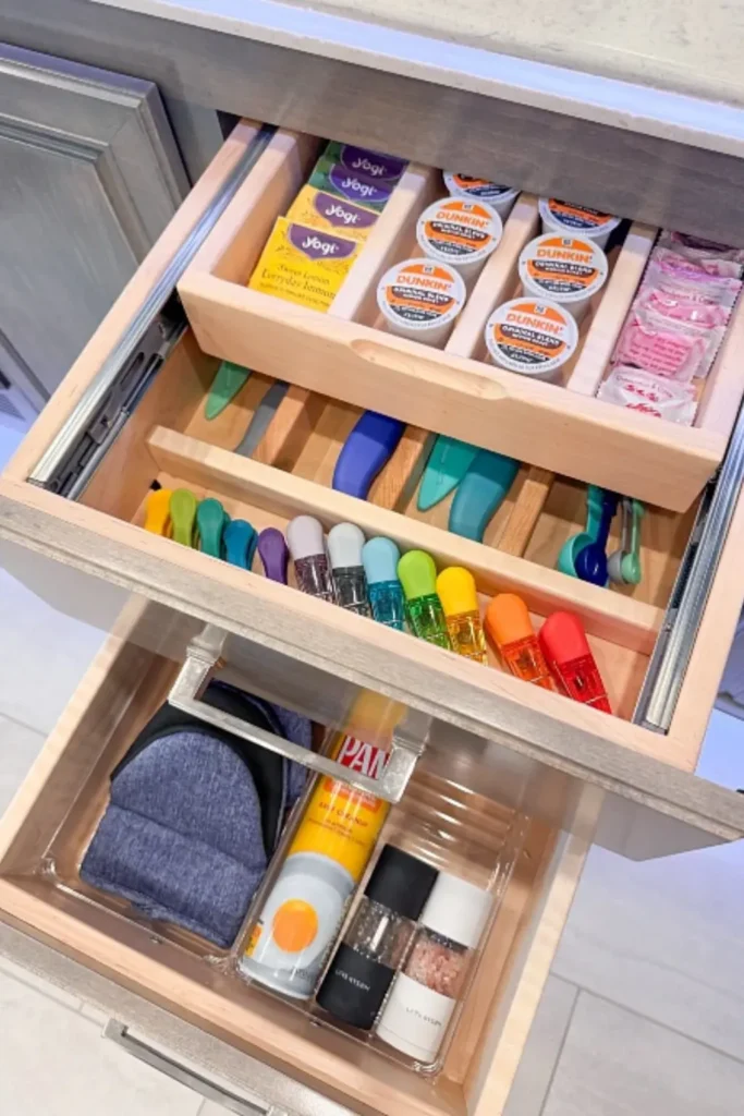 Stacked Riser Splits One Drawer Into Two