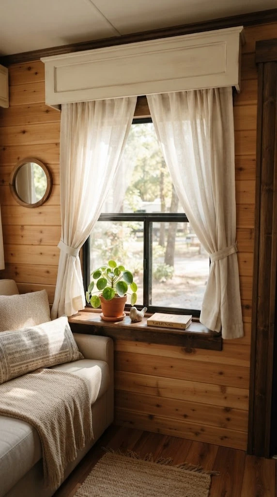 Swap Curtain Rods for Wood Cornice Boxes Over Every Window