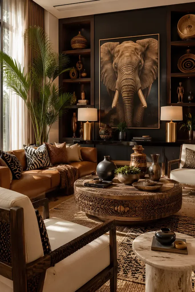 Symmetrical Shelving Frames a Wildlife Portrait