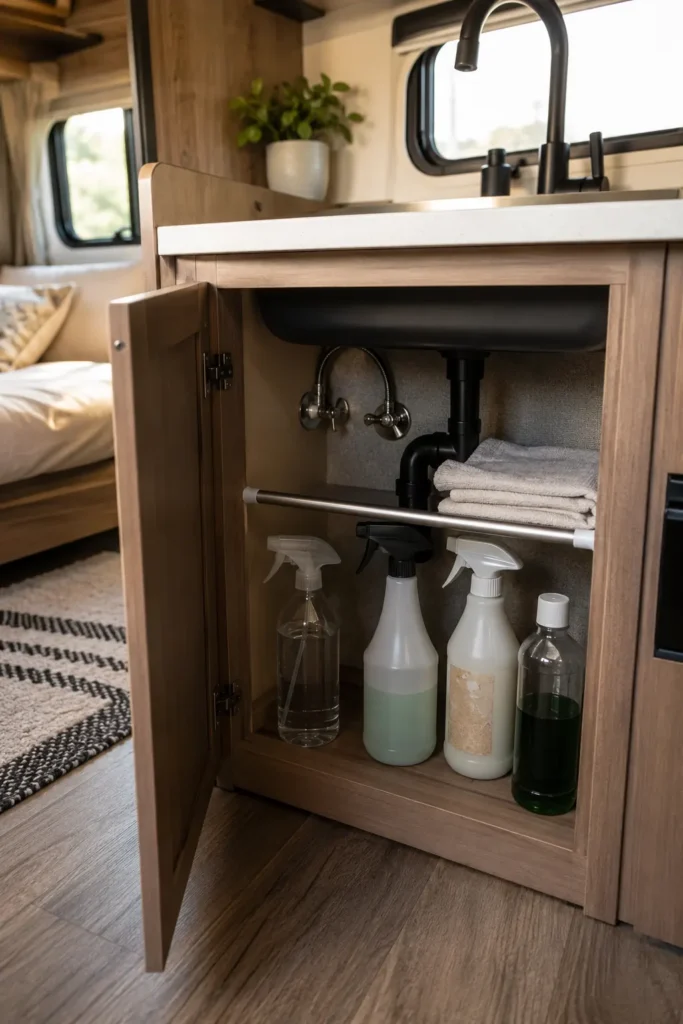 Tension Rod Under Sink Shelf