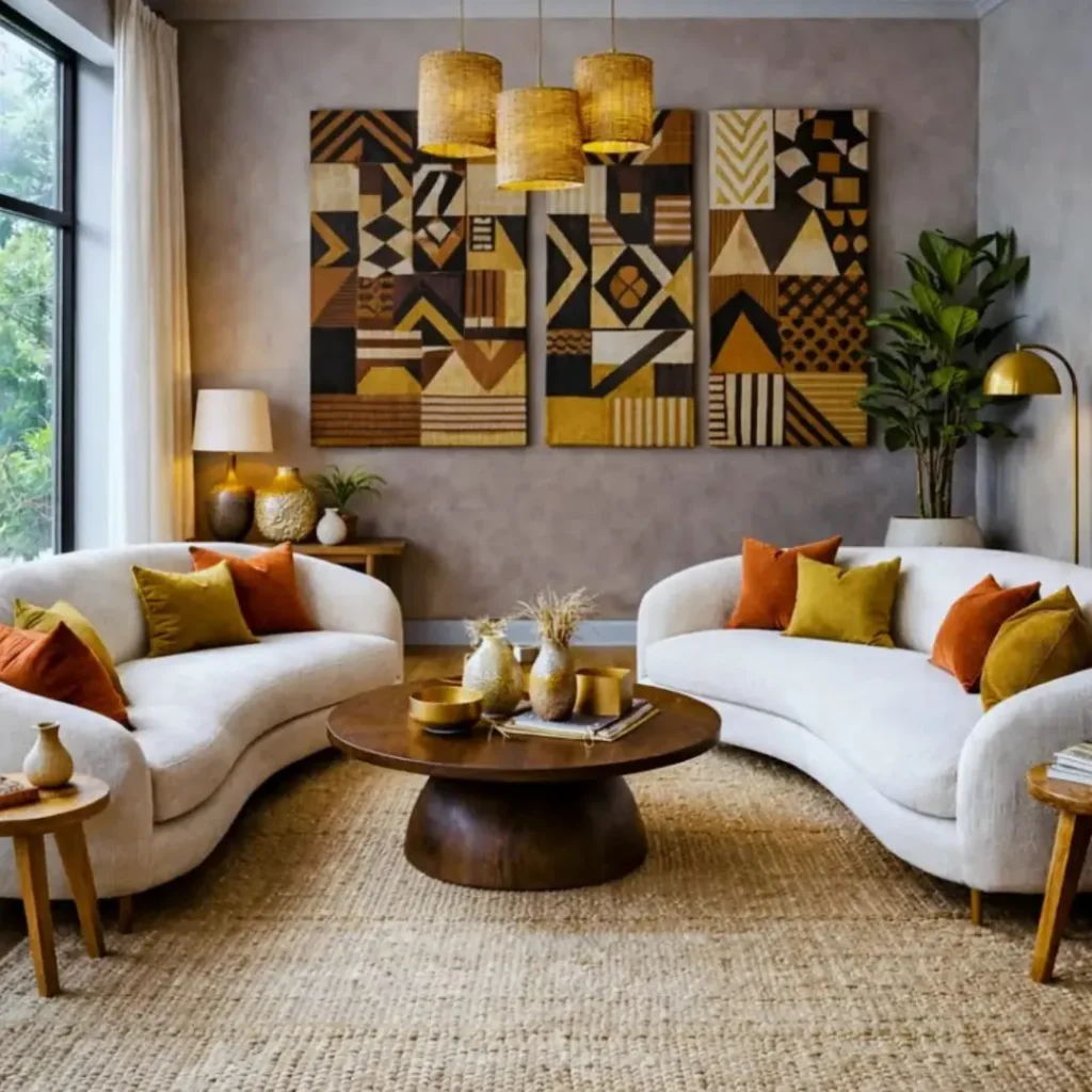 Three Panel Geometric Wall Art