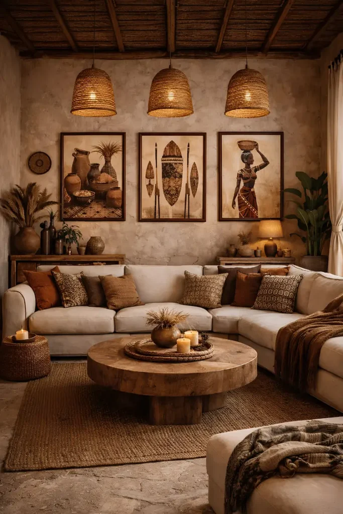 Triptych Art Trio Over Sectional