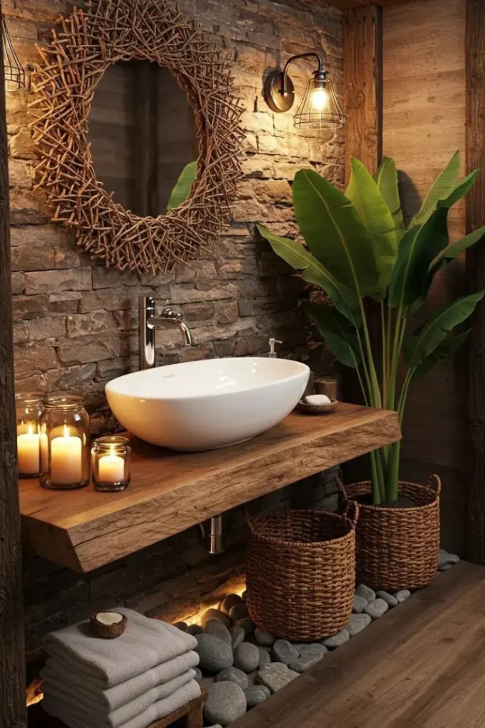 Twig Mirror, Live Edge Wood