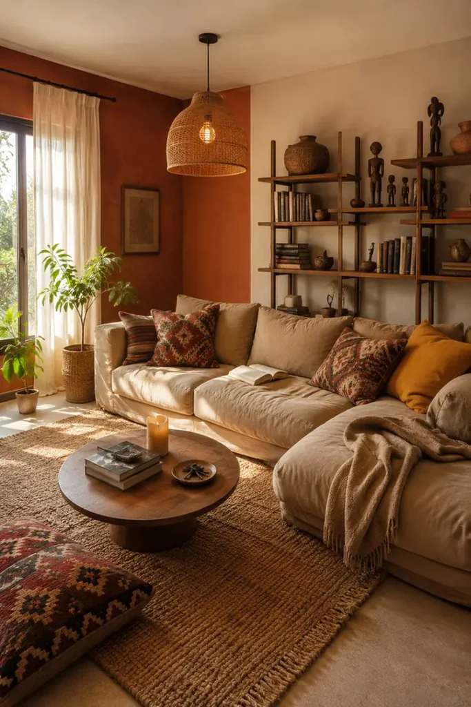 Two-Tone Wall Meets Wood Built-Ins