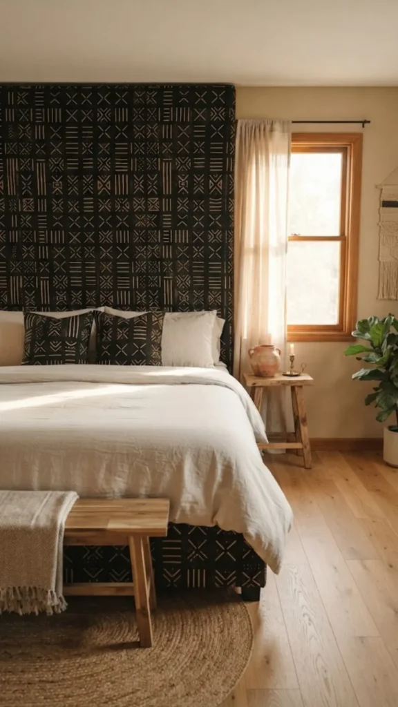 Upholster A Headboard In Mudcloth