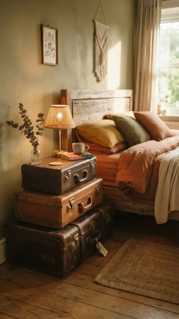 Vintage Suitcase Stack Nightstand