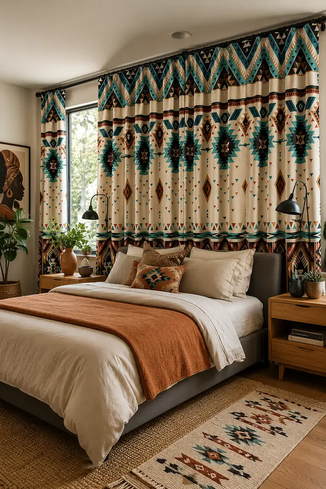 Wall To Wall Print Doubles As Headboard