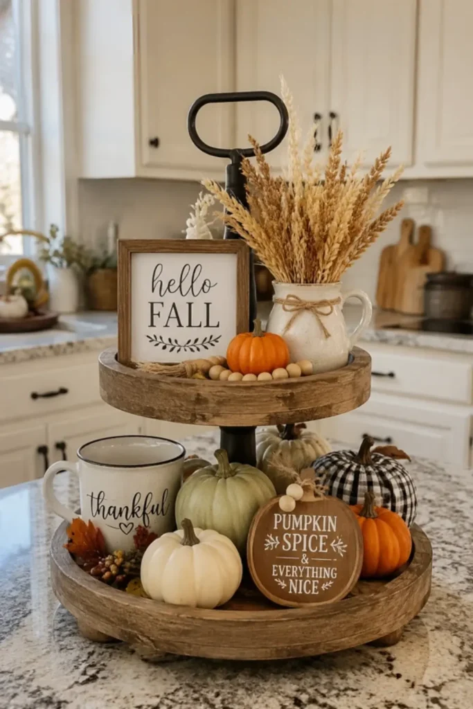 Wheat Sheaf With Mixed Pumpkin Colors