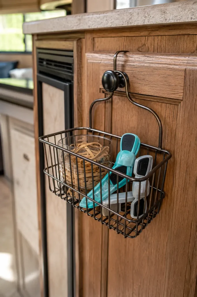 Wire Basket On A Cabinet Knob