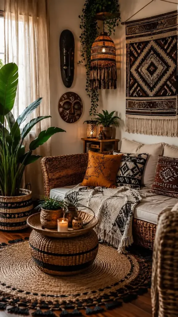 Woven Basket Side Table
