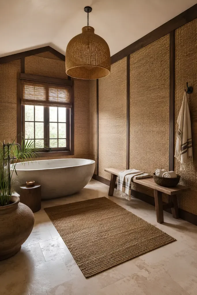Woven Raffia Textural Bathroom