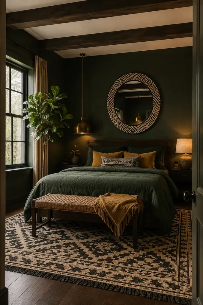 Zebra Print Round Mirror Accent