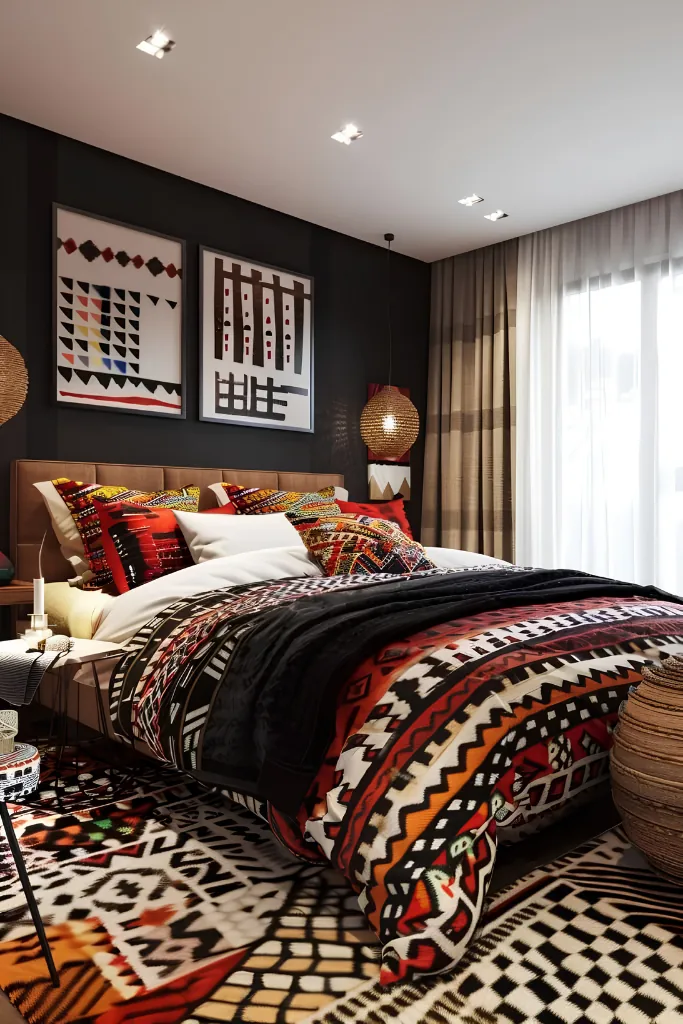 Zigzag Print Duvet And Rug