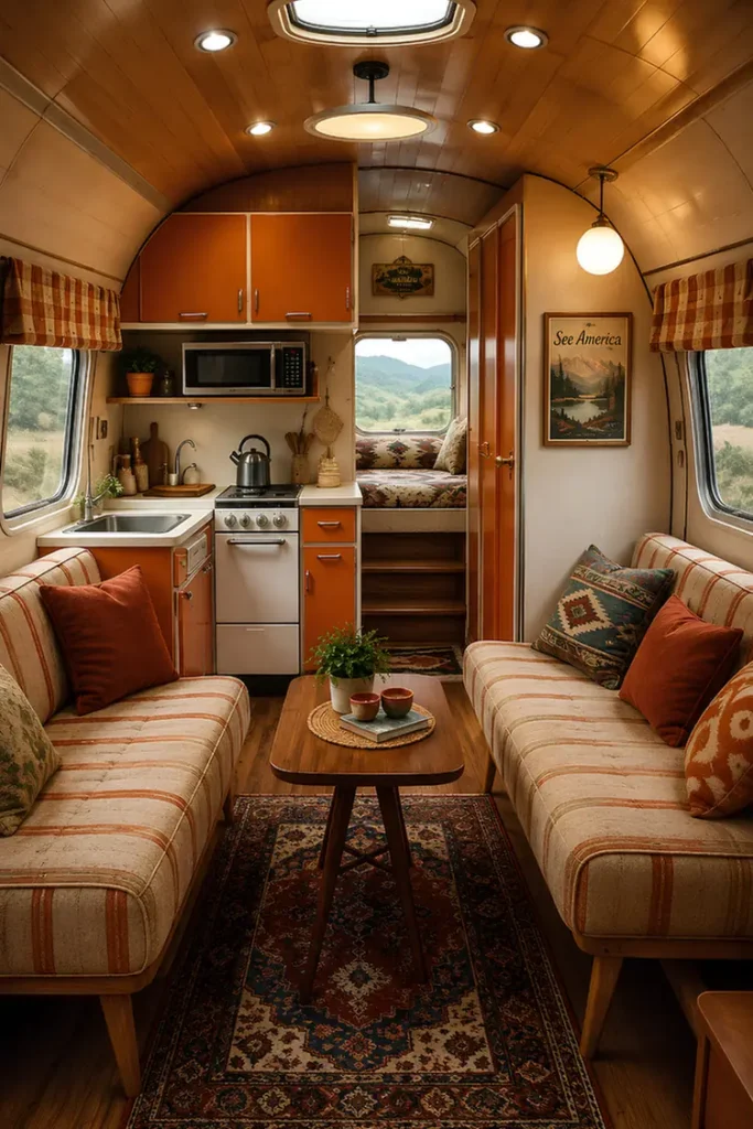 Zoned Retro Kitchen and Lounge